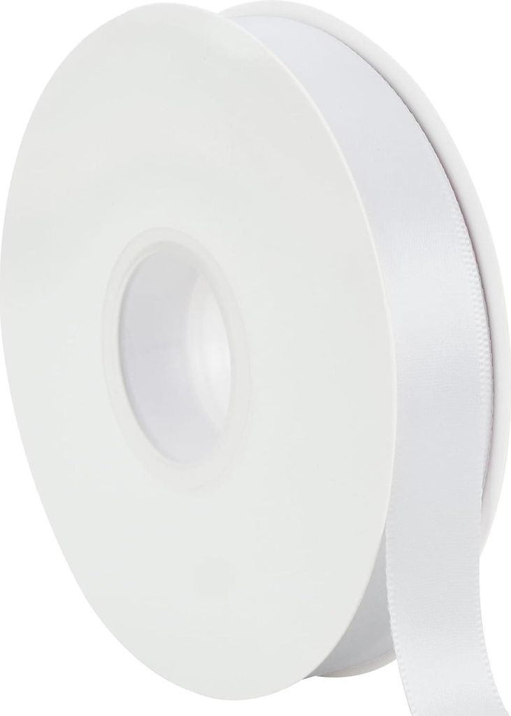 WEISSES SATINBAND 2x450 cm für Geschenke, Weihnachtsband, Satin