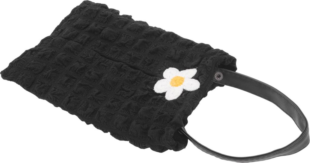 Auto-Taschentuchhalter Auto-Taschentuchbox-Organizer Blätterteig Polyester 28x18x2cm Schwarz Kleine Blumen 1 Stück
