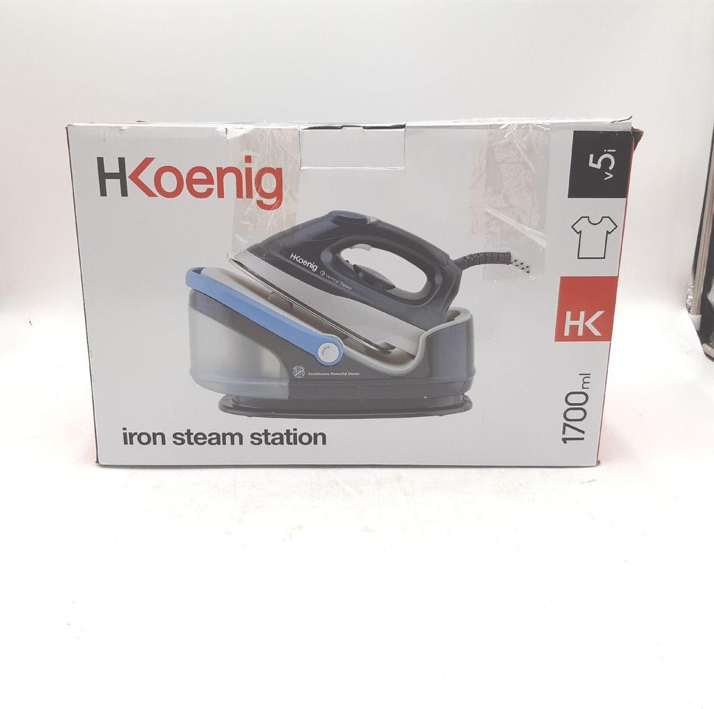 A product box for an iron steam station.