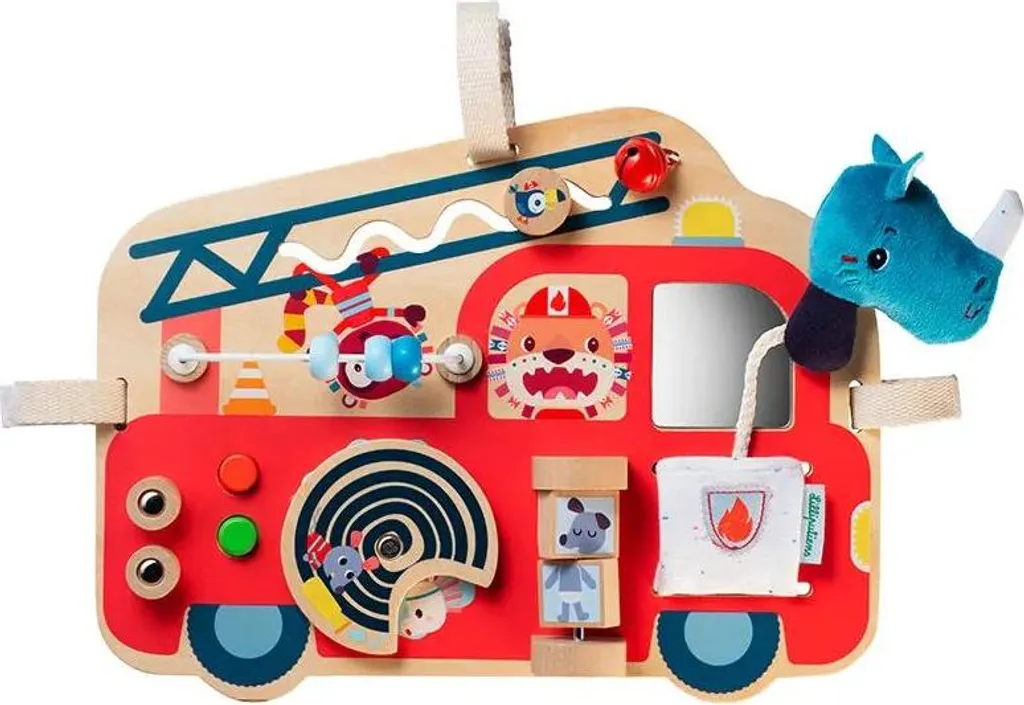 Panneau d'Activités Sensoriel Bois Lilliputiens Camion de Pompiers