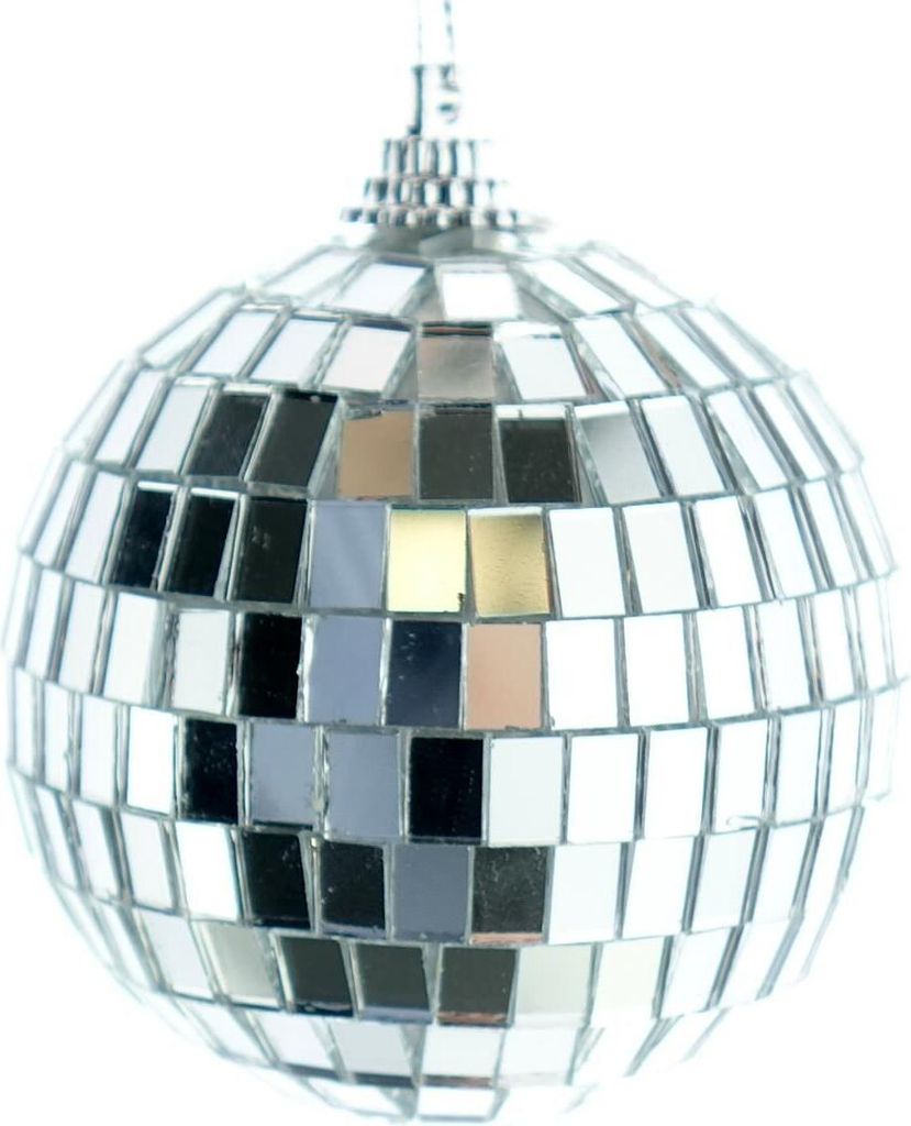 Weihnachtskugel Disco Silberfarben mit Spiegelplättchen Ø 6 Produktbild 1