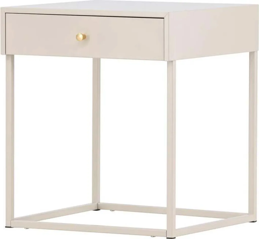 Petite Table de Nuit Beige Bakal 41cm - Design Compact et Scandinave