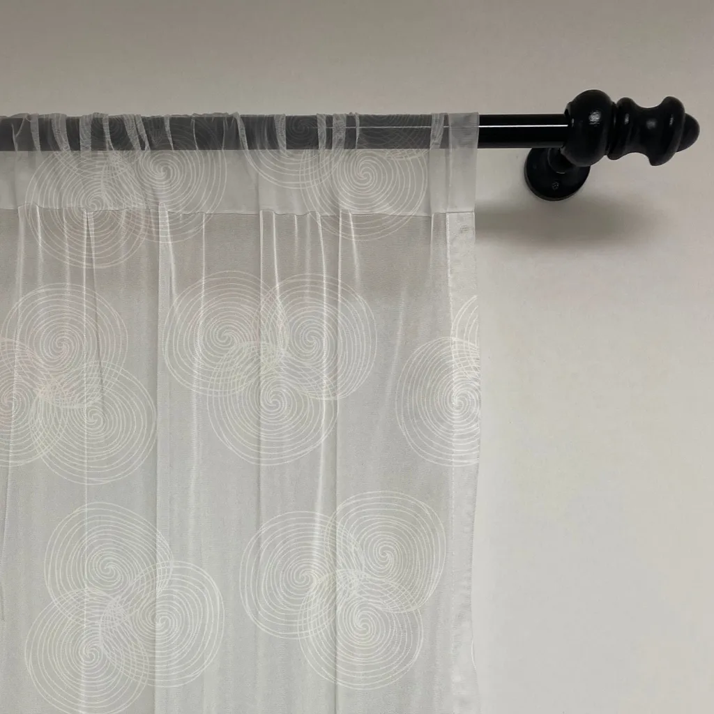 ABAKUHAUS Arazzo astratto, motivo semplicistico disegnato a mano Thin Line Whirlpool Circles in tonalità neutra, soggiorno camera da letto tessuto da parete in raso setoso, 220 cm x 274 cm, Pale Taupe White - 2