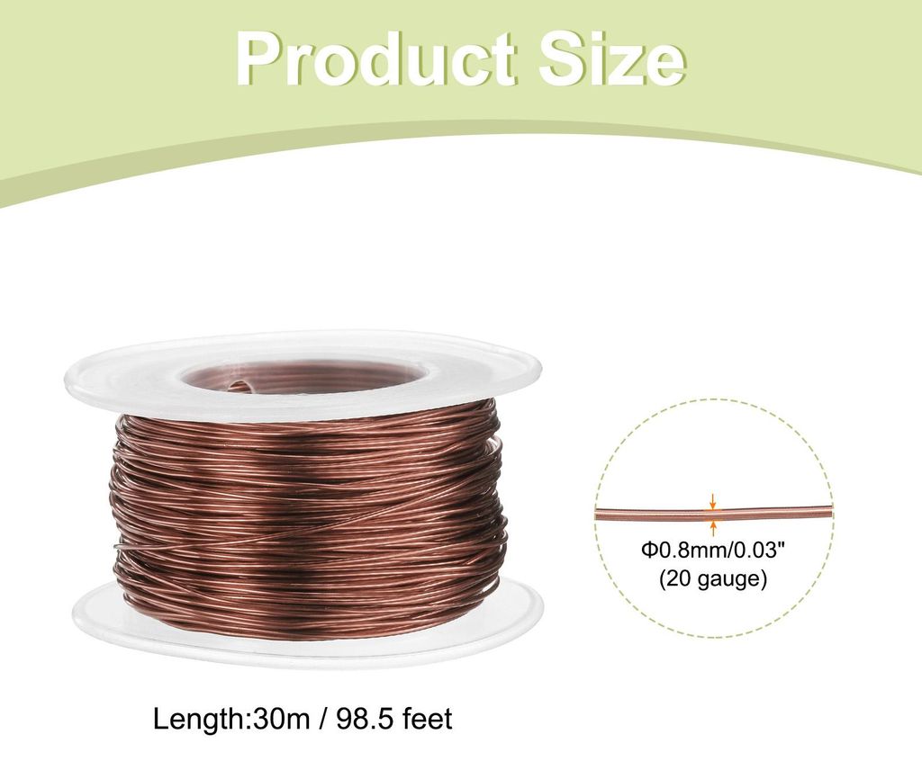 2 Stš¹ck 20 Gauge Basteldraht Aluminiumdraht 0,8mm x 30m (D x L) Flexibler Biegsamer Aludrahter Metall Schmuckdraht Blumendraht fš¹r Schmuckher...