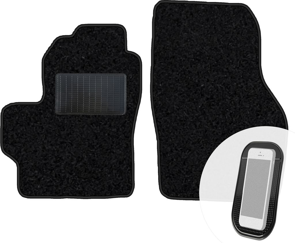 moto-MOLTICO Vorne Fußmatten Auto Velours Autoteppiche Schwarz Automatten Set 2-teilig passend für Mazda 3 I 2003-2009