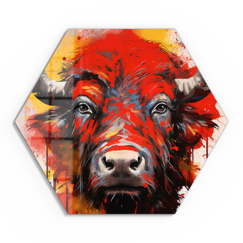 DEQOART Glasbild Echtglas 55x48 cm 'Kraftvolle Wildheit' Produktbild 