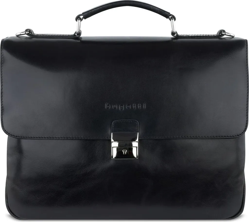 Porte-documents Bugatti Romano Noir en Cuir pour Bureau et Déplacements