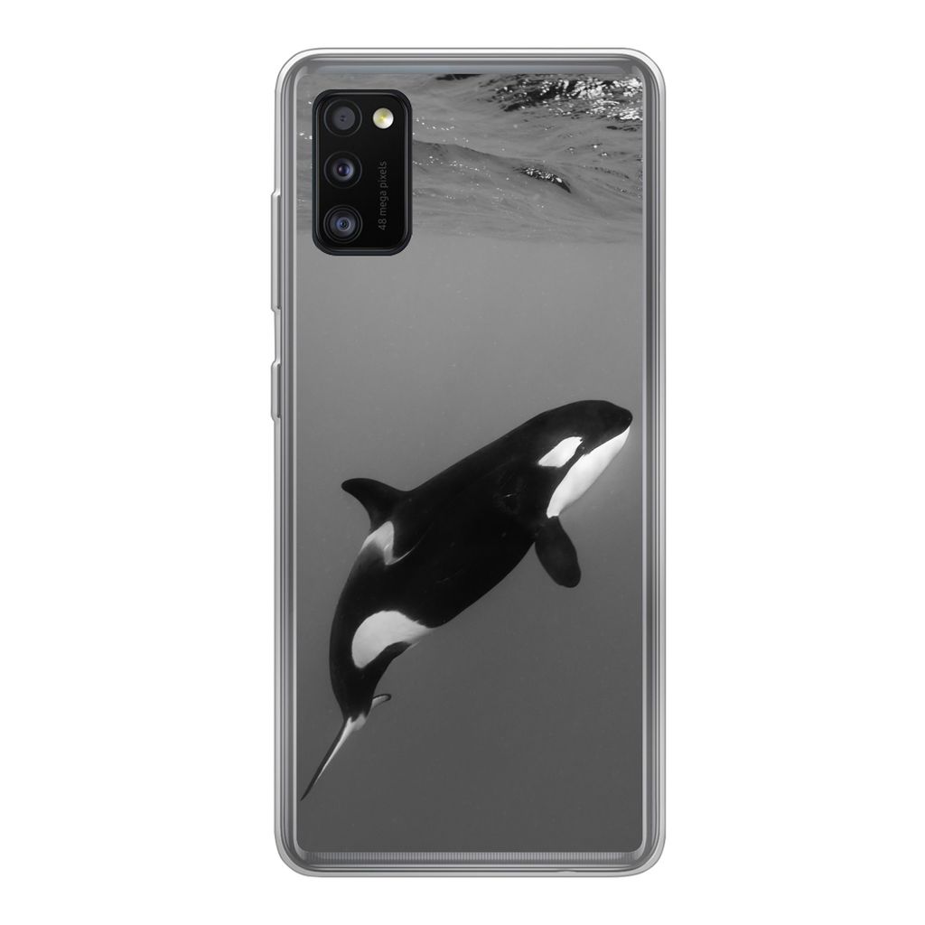 MuchoWow Handyhülle Schutzhülle Hülle für Samsung Galaxy A41 Orca - Wasser - Tiere Silikon Softcase Handy Hülle - Mobiltelefon