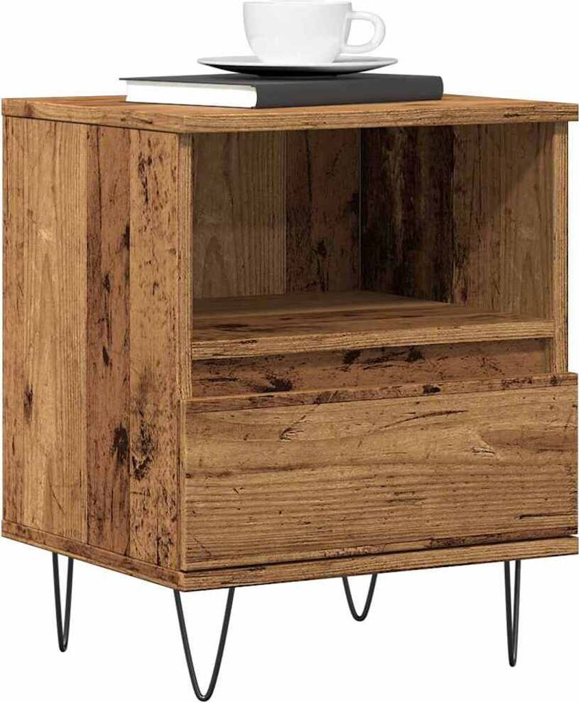 Maison Exclusive - Nachttisch Altholz-Optik 40x35x50 cm Holzwerkstoff
