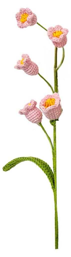 Handgehäkelte Glockenblume mit Drahtstiel, Strickgarn-Blumenornament, Dekoration, Muttertagsgeschenk, Geburtstagsgeschenk, Weihnachtsgeschenk für...