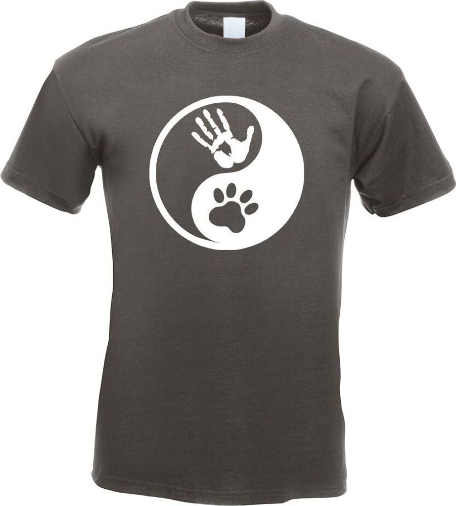 Kiwistar - T-Shirt - Graphit - Tiermensch - Yin und Yang Herren Funshirt Bedruckt Design Sprüche Spruch Motive - mit Motiv Bedruckt - Funshirt Des...