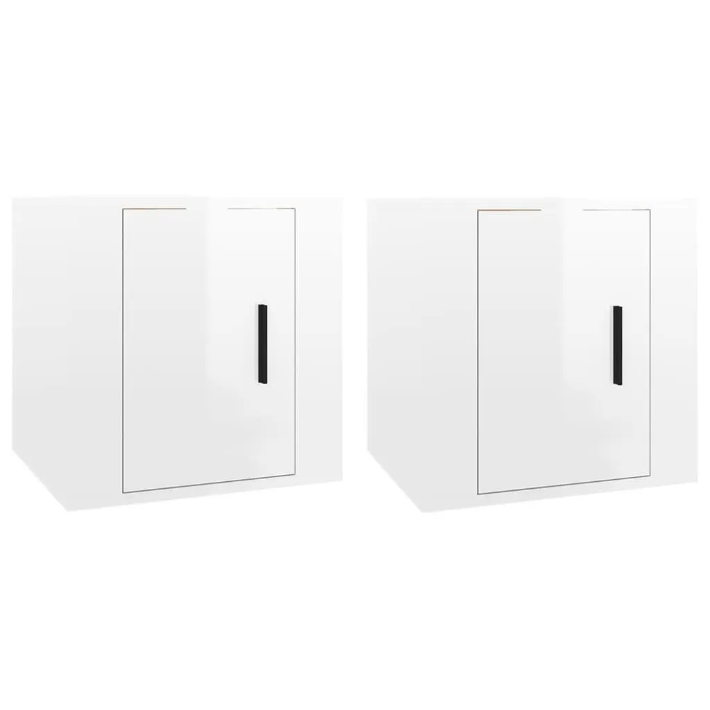 SYFAX™ Porta TV Sospeso 2 Pezzi 40x34.5x40 cm Bianco Lucido Offerta