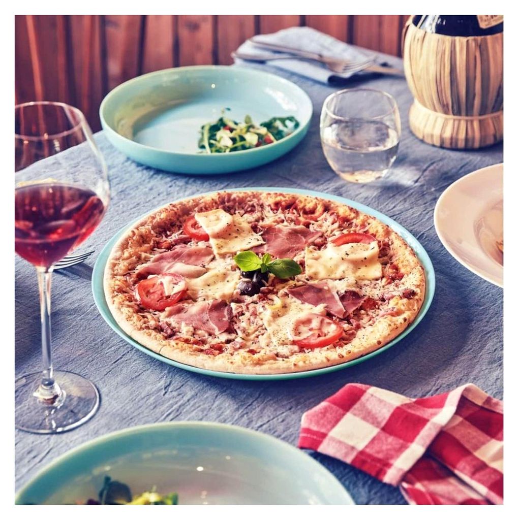 Assiette à pizza turquoise 32cm Diwali