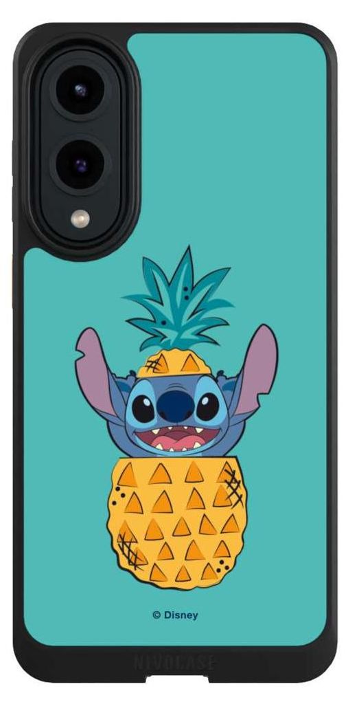 NIVOCASE Hülle für Samsung Galaxy S25 Edge Handyhülle NIVOcore Case Schwarz Ananas Disney Lilo & Stitch