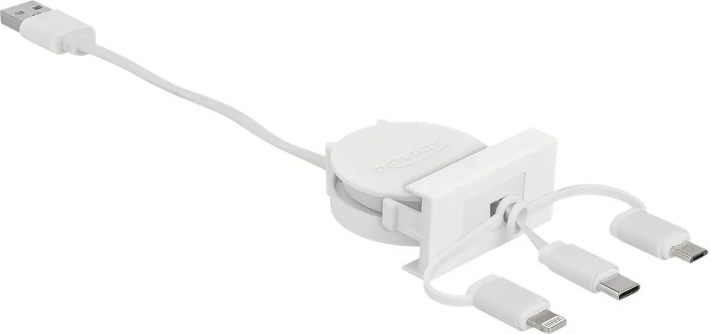Câble USB 2.0 anti-nœuds Easy 45 rétractable pour une prise murale