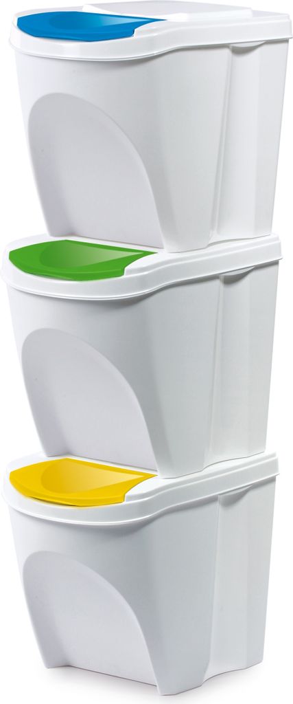 Prosperplast Recyclingbehälter 75l 3 Einheiten Weiß  Weiß Produktbild 10