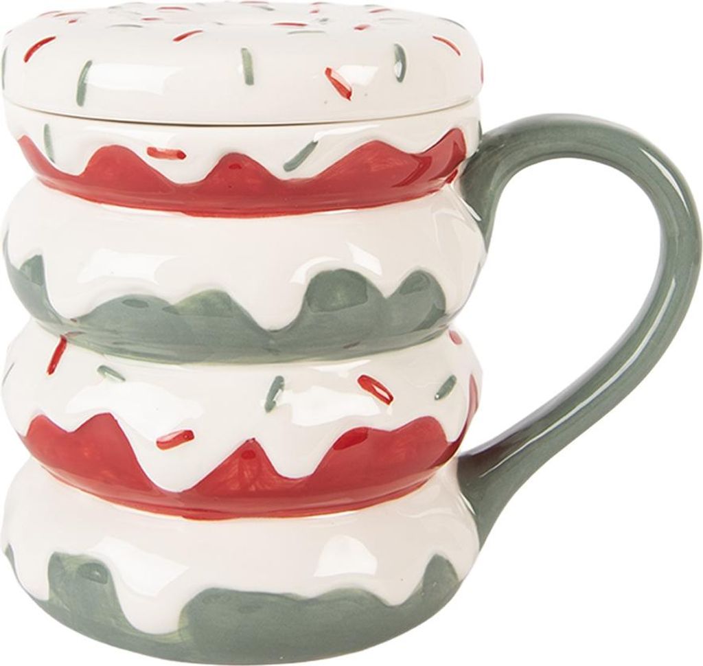 Clayre & Eef Tasse 450 ml Weiß Keramik