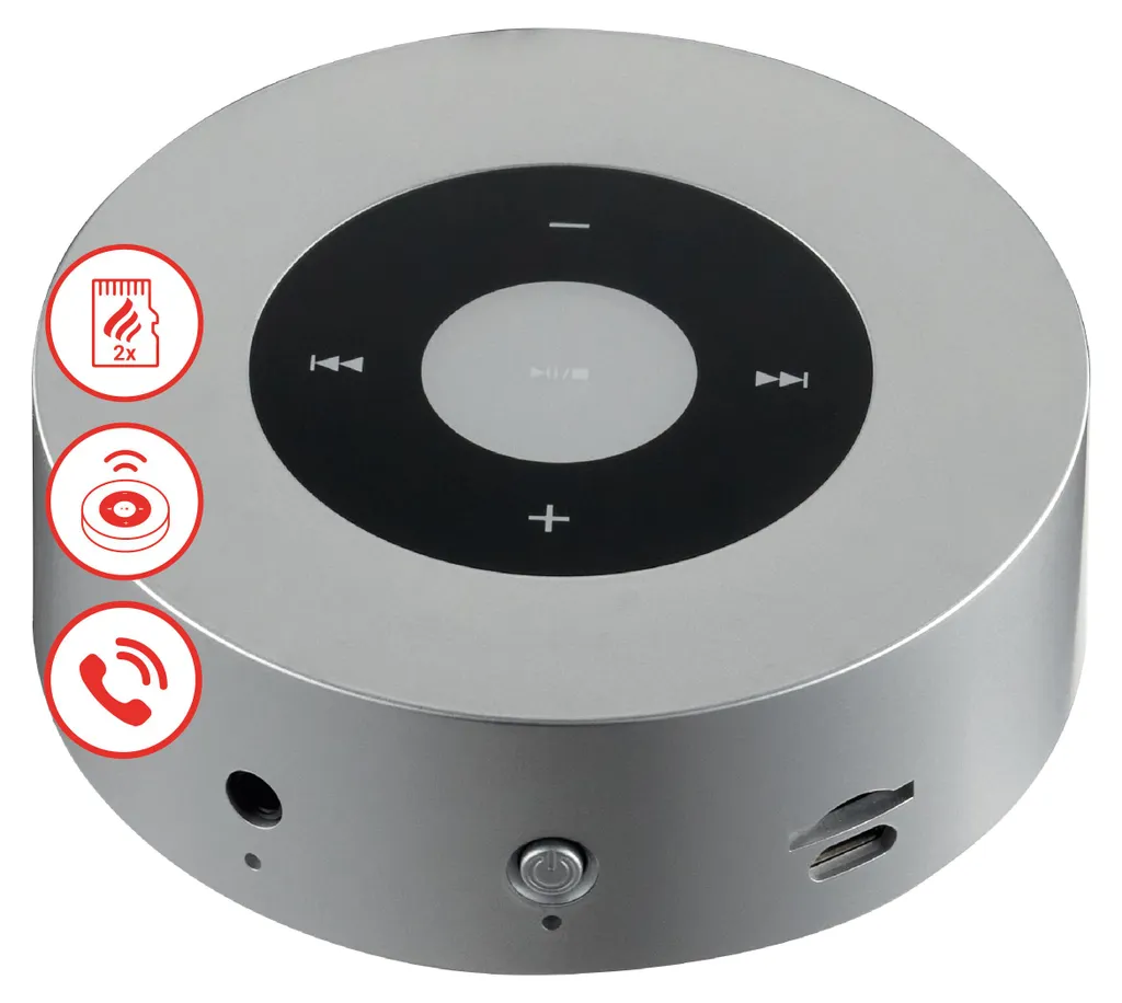 Cassa Bluetooth KAMINIO MORITZ Argento con Effetto Camino Reale