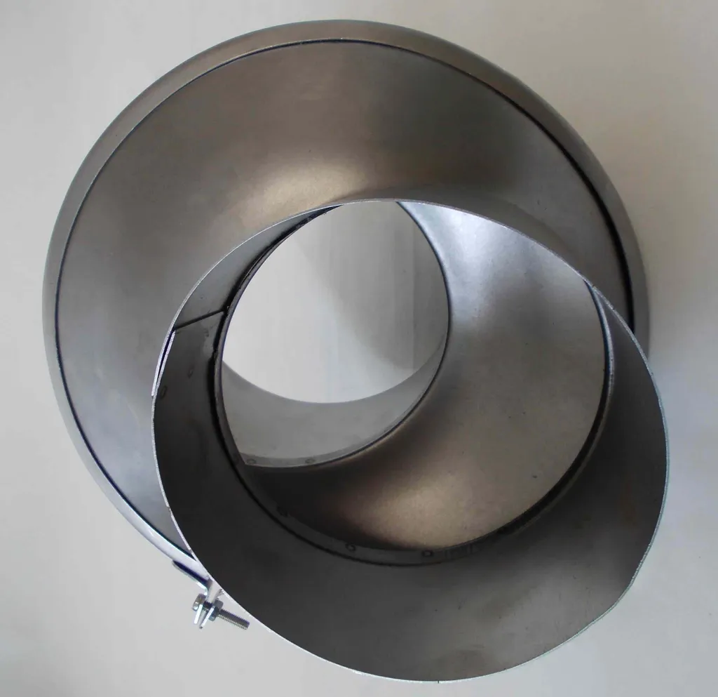 Coude de caisson pivotant DN 120 mm avec coulisse réglable de 0-60 mm - 4