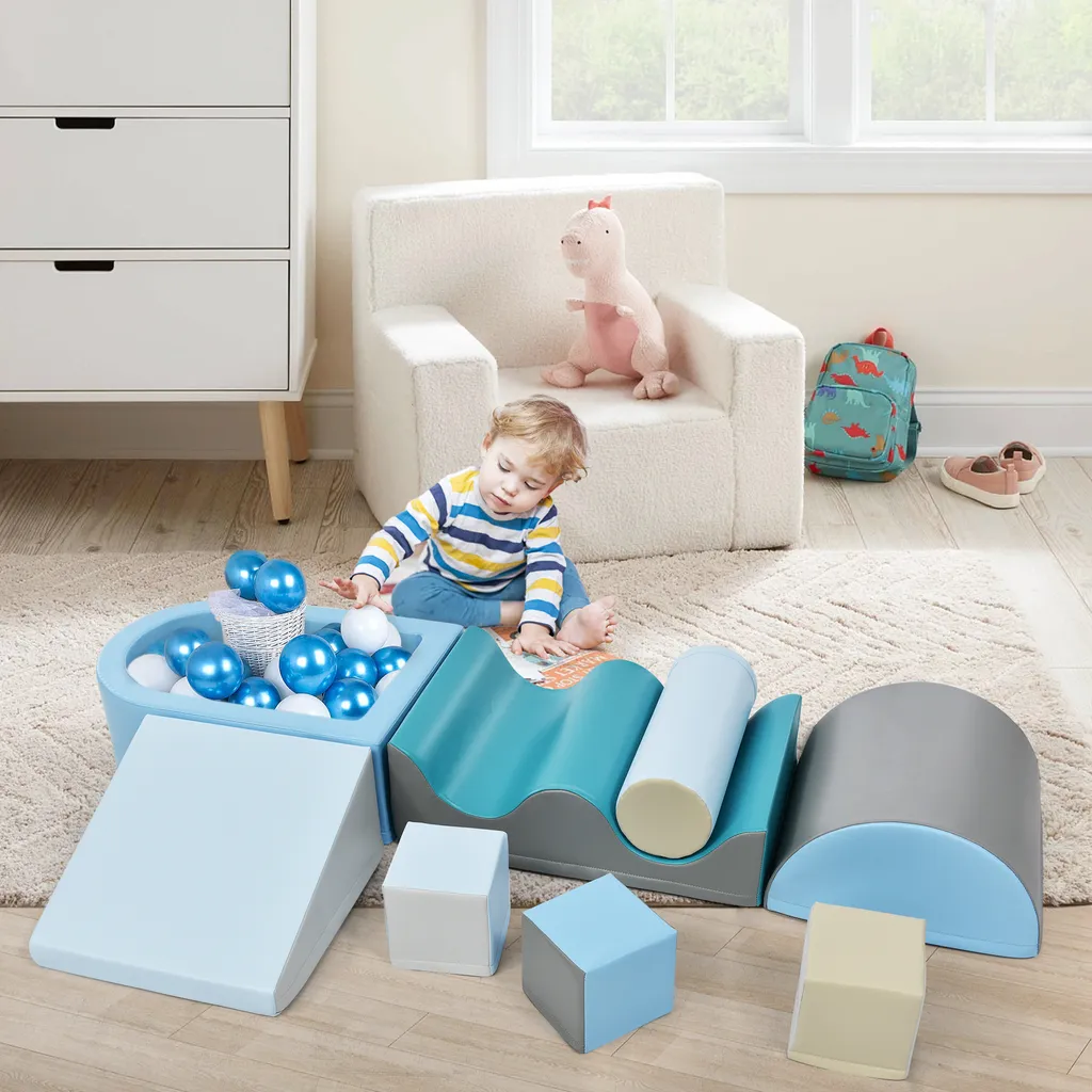 Module de Motricité Bébé en Mousse avec Toboggan et Escalier Modulable - 2