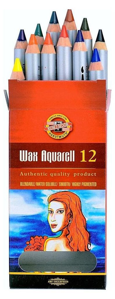 Woskowe kredki akwarelowe KOH, opakowanie 12 sztuk w Zdjęcie produktu 