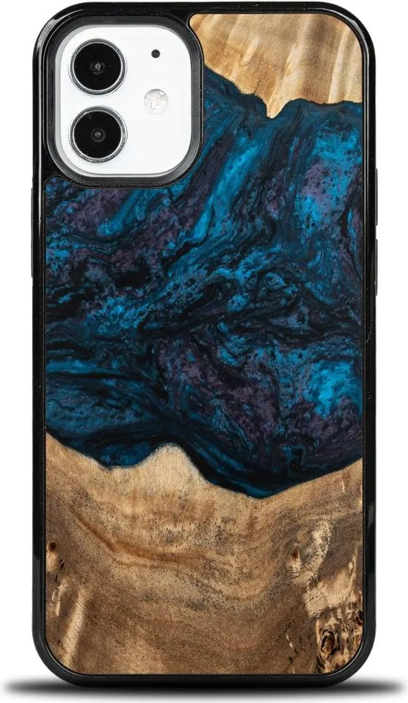 Custodia iPhone 12 Mini Legno e Resina Bewood Unique Planets Nettuno