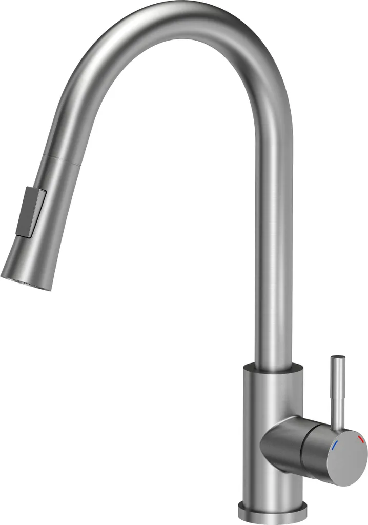 Robinet de cuisine haut en inox 42,5 cm avec bec rotatif à 360° SteelQ