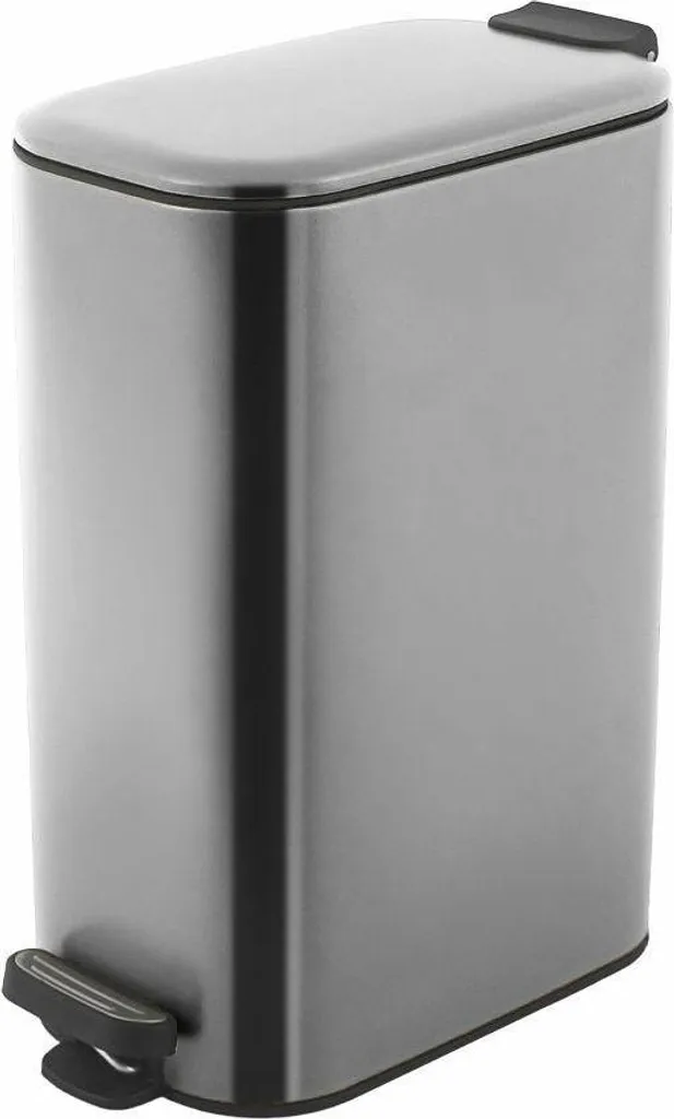 Poubelle de Bureau ou Cuisine 30L Argentée - Format Gain de Place ESTIA