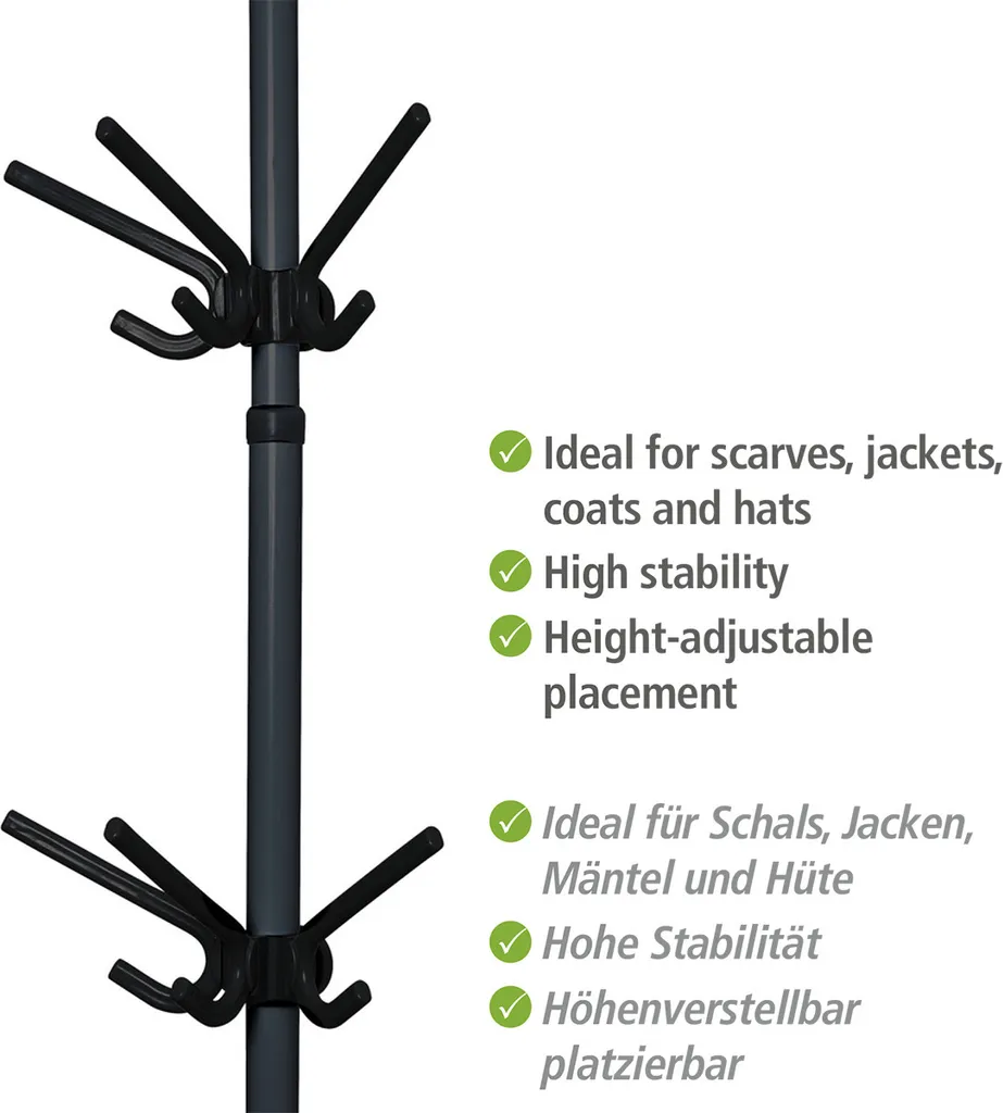 Patère Murale Triple Noire Hercules : Support de Rangement Multi-usage - 2
