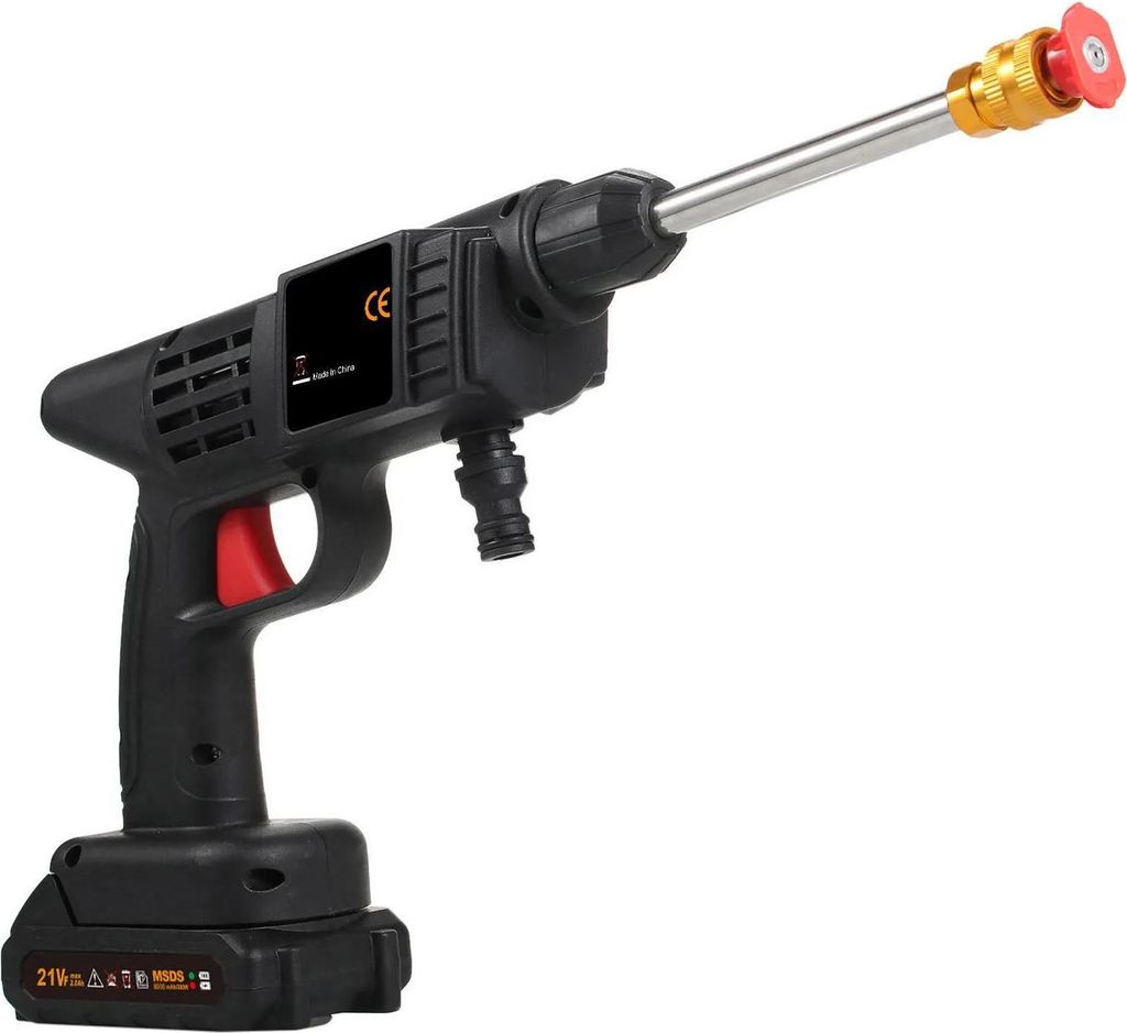 Kabelloser Hochdruckreiniger - Handgerät - 150 PSI - 21 V - 8000 mAh Akku, Ladegerät Inklusive - Schwarz