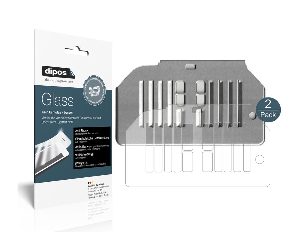 2x Schutzfolie für Siemens EQ6 500 Tropfblech matt - Anti-Shock 9H Folie dipos Glass Kunststoffglas