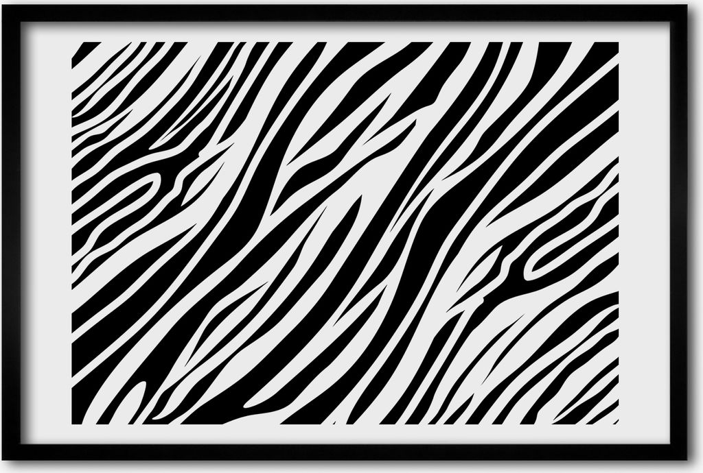 Bild 60x40 MDF-Rahmen, Wandkunst Zebra Hintergrund