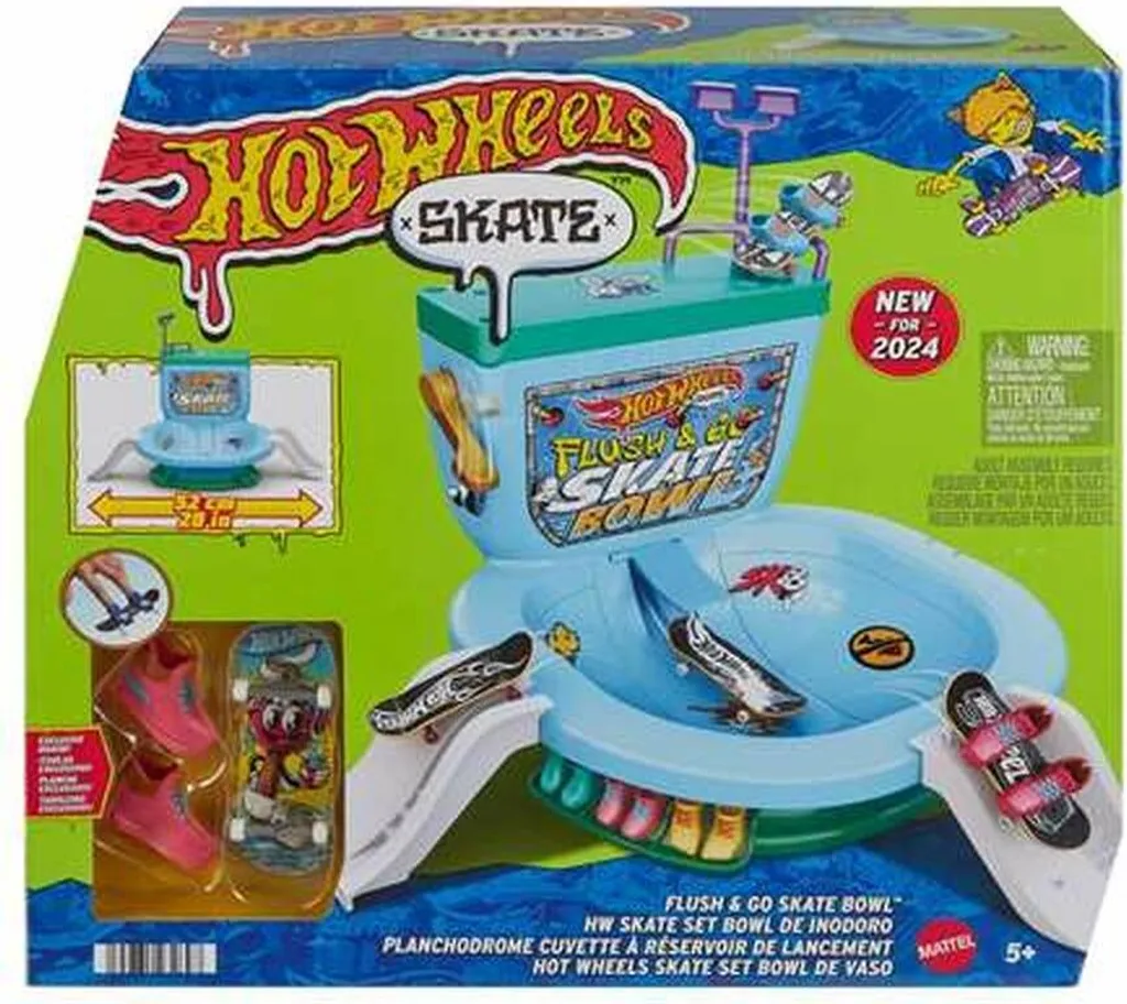Piste de course Hot Wheels avec rampe de lancement et double virage