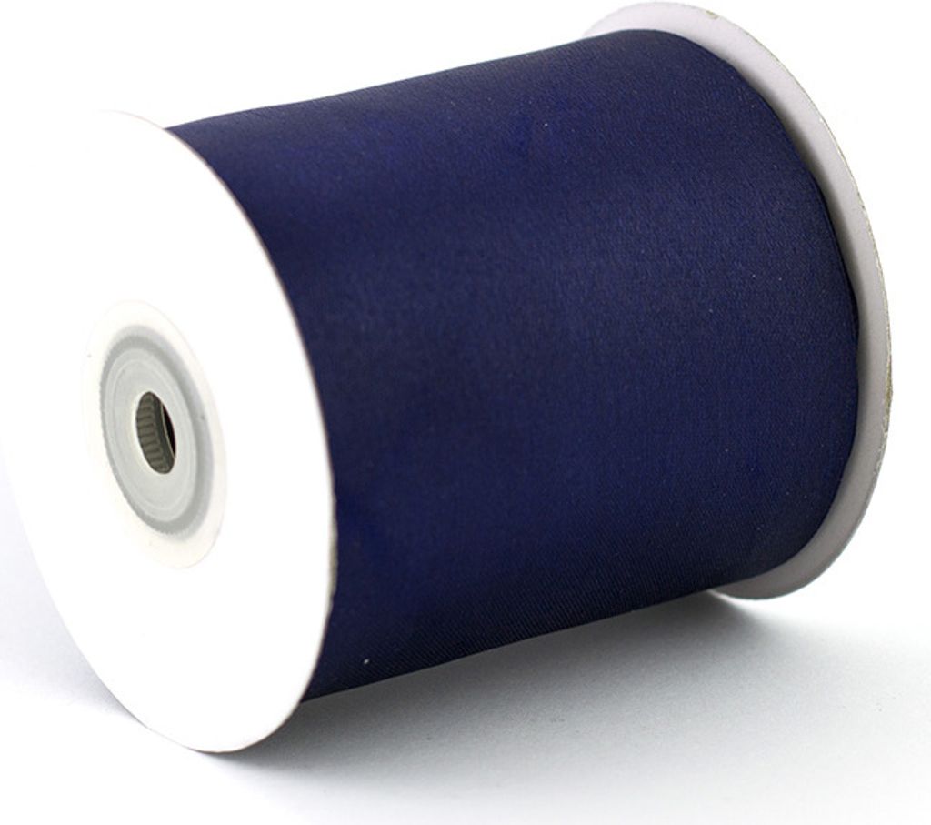 Satinband 75mm x 20m Rolle Dunkelblau Produktbild 