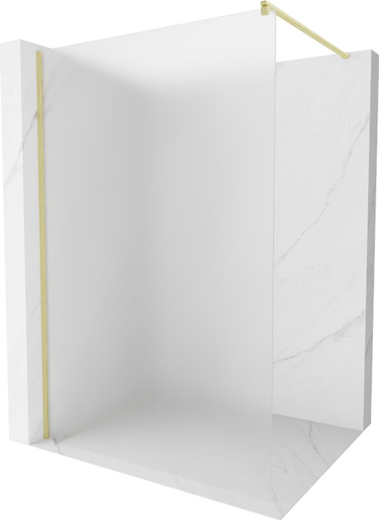 Mexen Kioto Walk-in-Dusche Wand 120 x 200 cm, satiniert 8 mm, gebürstetes Gold - 800-120-101-55-30