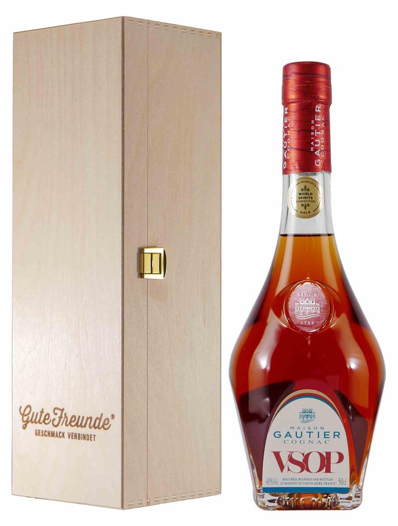 Maison Gautier Cognac V.S.O.P. mit Geschenk-Holzkiste