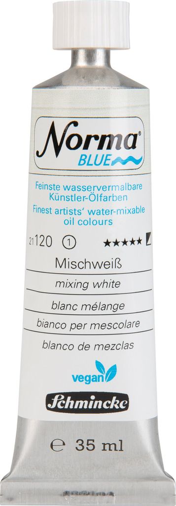 Norma Blue - Mischweiß 35ml - umweltbewusste Ölfarbe Produktbild 