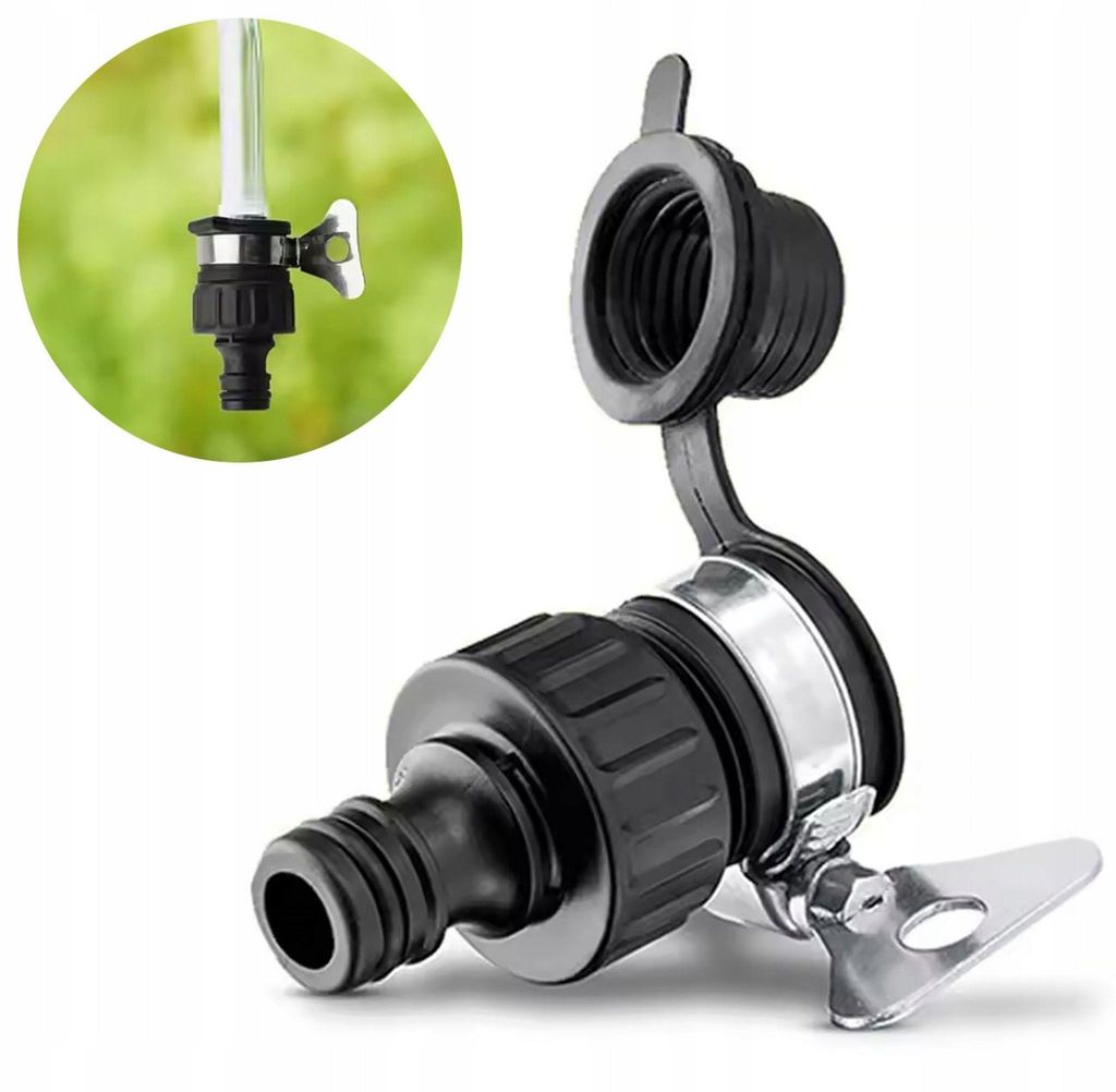 Rosfix Adapter Kran Ohne Gewinde – Ersatzteil für Gartenschlauch Karcher 2.645-256.0 | 15–20 mm | Click-System, Werkzeuglos, UV-Beständig