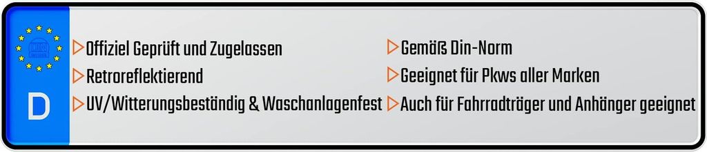 1 Stück 52x11cm Kennzeichen Wunkschkennzeichen DIN- PKW LKW Produktbild 10