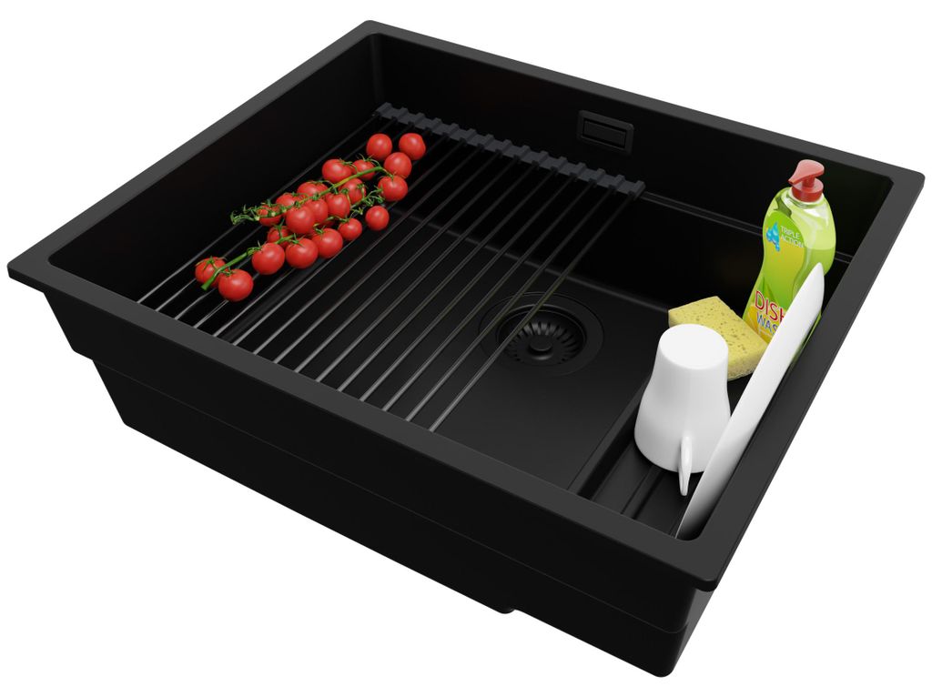 PRIMAGRAN Unterbauspüle Granit Alles Schwarz 56x47cm, Produktbild 