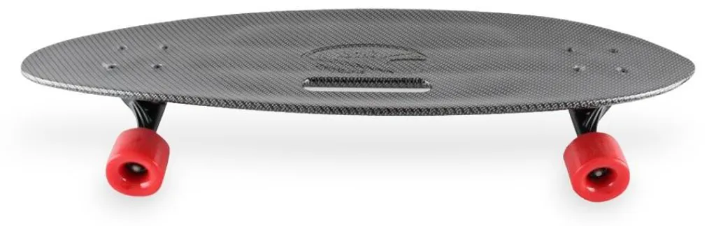 Planche de skate ado et enfant look carbone avec roues Devil coloris rouge
