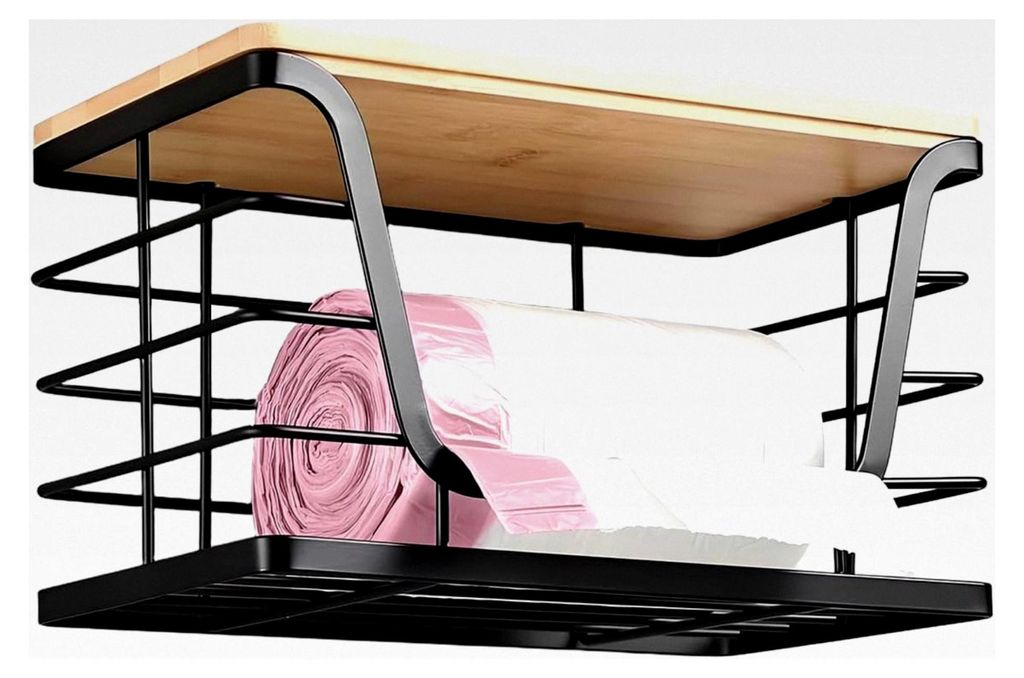 Müllbeutelhalter – Holzdeckel, Wäsche- und Küchenorganisator | Stapelbarer, an der Wand montierter Müllbeutel für die Speisekammer, Schlafzi...