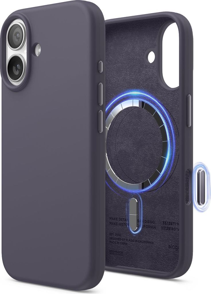 ELAGO Handyhülle für iPhone 17, Silikon Soft Case Magsafe, Deep Lavander