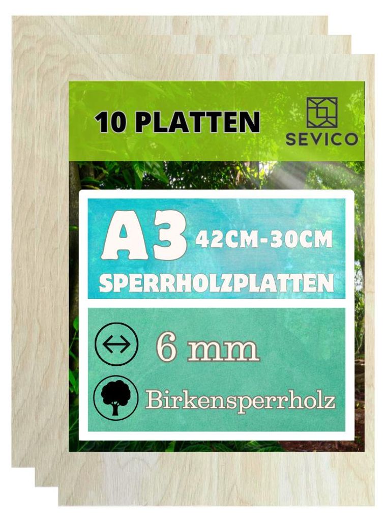 A product image showing a stack of wooden boards with a label on top.