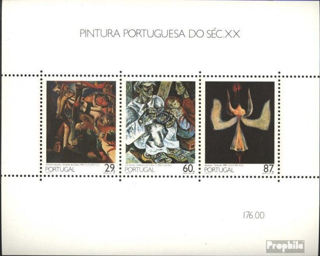 Briefmarken Portugal 1989 Mi Block63 (kompl.Ausg.) postfrisch Gemälde des 20. Jh