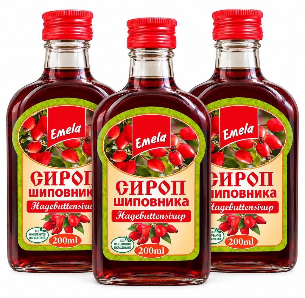 Hagebuttensirup Emela – 3 × 200 ml Produktbild 