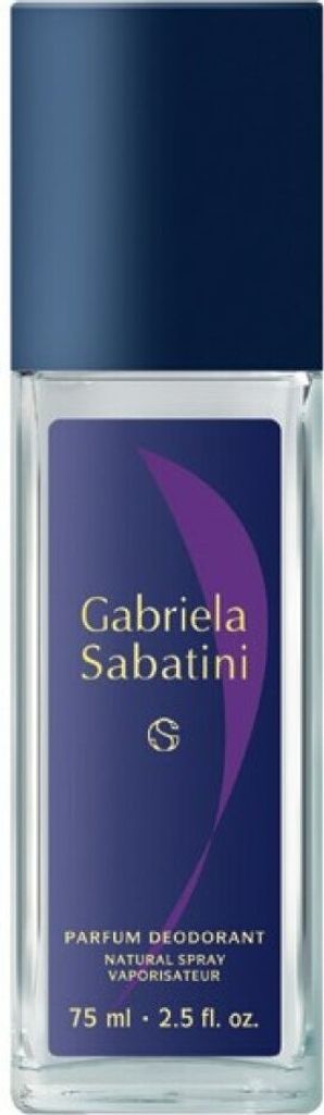 A clear, well-lit studio shot of a bottle of Gabriela Sabatini Parfum Deodorant.