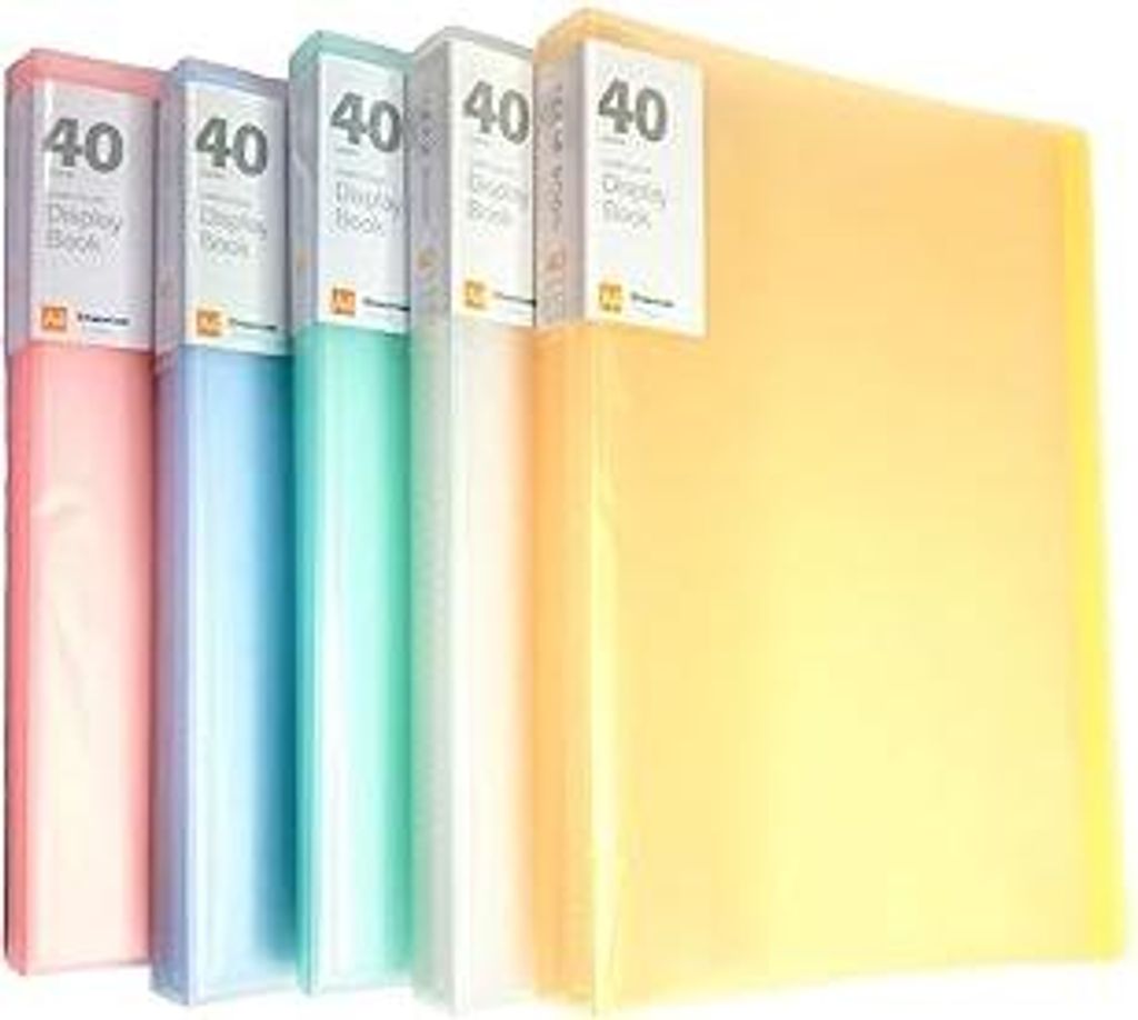 KAHEIGN 5Pcs A4 PP Sichtbuch, 40 transparente Taschen Präsentationsbuch aus massivem Polypropylen Projektordner Präsentationsordner Klare Abdecku...