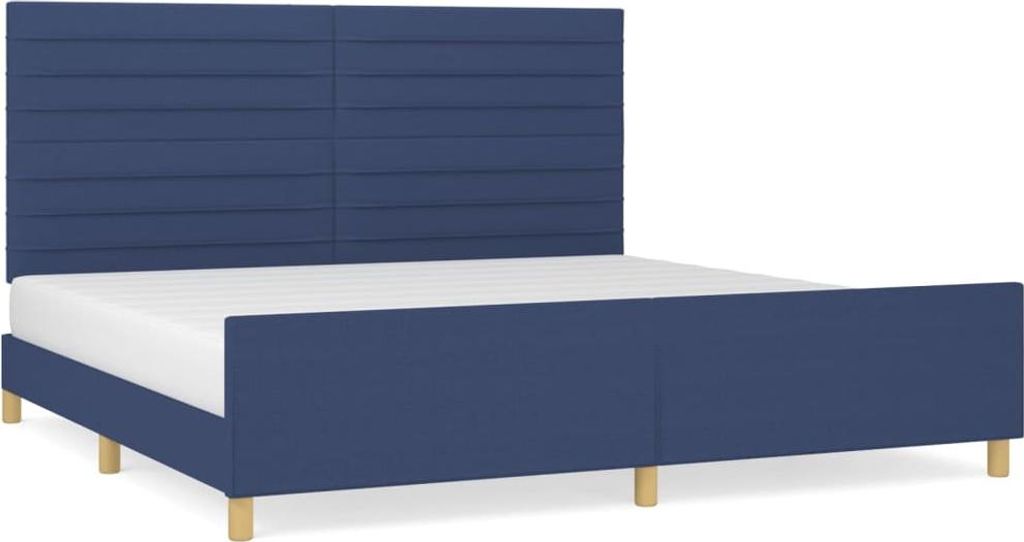 vidaXL Bettgestell ohne Matratze Blau 200x200 cm Stoff
