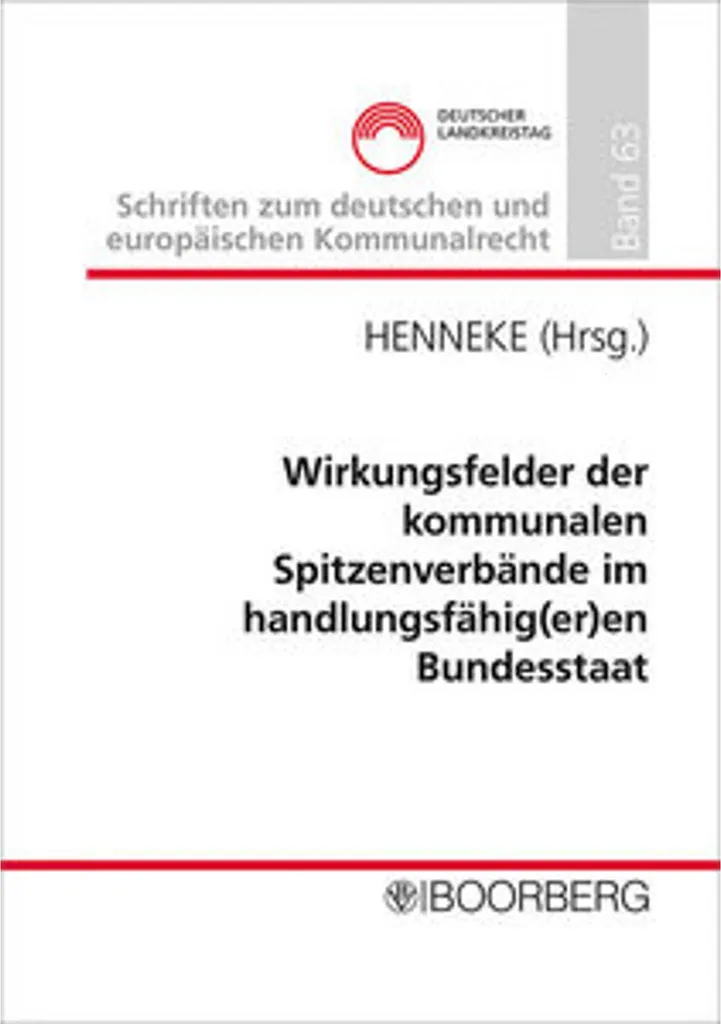 Étude Wirkungsfelder der kommunalen Spitzenverbände : focus fédéralisme
